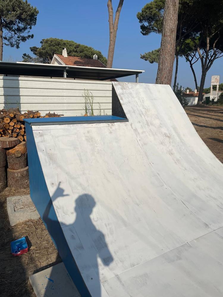 Finished ramp set up and ready to skate